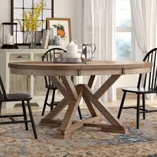 White oak round farmhouse style table made with soon it will be a beautiful table built by you. Farmhouse Rustic Oval Dining Tables Birch Lane