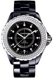 Audemars piguet ball baume & mercier bell & ross blancpain breguet breitling bulgari cartier chanel chopard christian dior corum dupont gucci hamilton. H2014 J12 Chanel Ceramic Black Diamond Dial Bezel Womens Automatic Watch