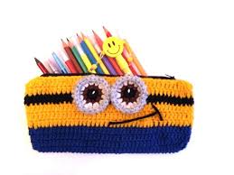 Orgu Kalemlik Yapimi Crochet Minion Pencil Case Minion Crochet Crochet Pencil Case Crochet Hook Case