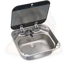 Maybe you would like to learn more about one of these? Stainless Steel Sink With Glass Cover And Tap Opening Includes Seal Siphon And Plug 42x37cm Depth 14 6cm Dometic Sk101750