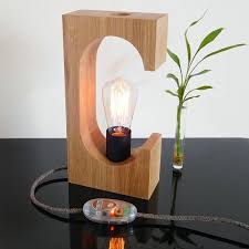 Dimmable Wooden Table Lamp Handcarved Modern Wooden Bedside Lampmade Of Oak Wood Designed And H Unique Bedside Tables Wooden Table Lamps Wooden Light Fixtures