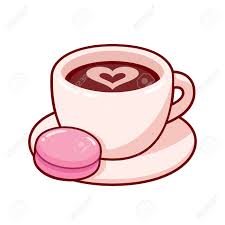 Cup Of Coffee Latte With Macaron Cookie Cute Cartoon Cafe Drawing Royalty Free Cliparts Vectors And Stock Illustration Image 123346888