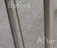 How to distress paint on your metal bar stools. Flea Market Revamp How To Remove Rust From Chrome Vintage Table Legs