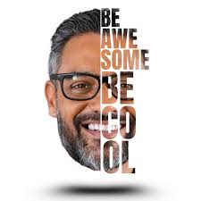 Half Face Typography Effect in Canva BE AWE SOME BE HI OL