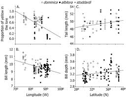 Phenotypic Variation Is Clinal In The Yellow Throated Warbler