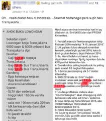 Dokter dila sh 1 year ago. Miris Gaji Supir Transjakarta Lulusan Sltp 3 Kali Lipat Dokter Internship