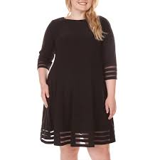 Jessica Howard Illusion Trim Dress Plus Size In 2020 Plus Size Dresses Dresses Fit And Flare Dress