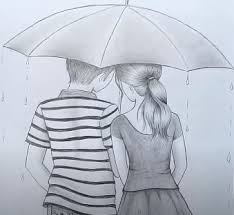 Doms ( zoom ultimate dark ) pencil blending stump for blending subscribe to my channel to get more drawing videos. How To Draw Boy And Girl With Umbrella Couple Pencil Sketch