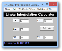 Linear interpolation calculator is a free solution that gives you the possibility to interpolate between values to arrive to the correct intermediate result. Download Linear Interpolation Calculator 1 2
