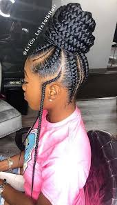 Cute braided ponytail hairstyles for black hair is very popular among ladies due to its versatility. Gorgeous Braided Hairstyle Braided Hairstyles Natural Hair Styles African Braids Hairstyles