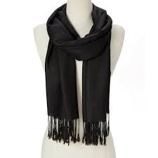 Oussum Long Pashmina Silk Scarf for Women, Dark Black, Warm Winter Neck  Wrap with Fringes - Walmart.com