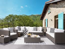 Lounge Set Rattan Taupe 8 Sitzer Auflagen Cremeweiss Maestro Ii In 2020 Lounge Gartenmobel Sets Lounge Mobel