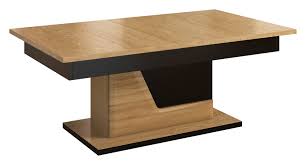 Diese tolle wohnwand in eiche und schiefer sorgt für ein gemütliches ambiente in ihrem zuhause. Couchtisch Belica 16 Farbe Eiche Natur Schwarz Abmessungen 50 X 130 X 80 Cm H X B X T