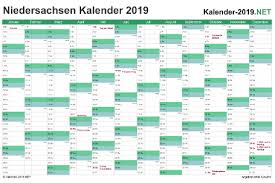 Alle schulferien und feiertage 2021 niedersachsen übersichtlich auf einen blick. Excel Kalender 2019 Kostenlos