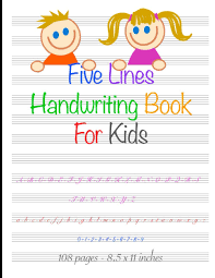 This is lined paper for children to practice their handwriting. Four Lines Handwriting Book For Kids English Handwriting Notebook Writing Paper For Letters With Lines Cursive Handwriting Paper For Children To Write 108 Pages 8 5x 11