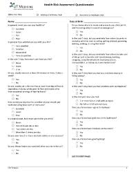 Health Risk Assessment Questionnaire Form Fill Online Printable Fillable Blank Pdffiller
