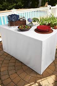 White Folding Table Tablecloth Heavy Fabric Split Corners To The Floor Length 6 Table Cover Continue Table Covers Folding Table Tablecloths For Sale