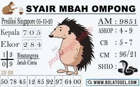 Bocoran Syair Sgp Togel Hari Ini Senin 05 10 2020