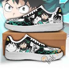 The new symbol of peace | my hero academia. Izuku Midoriya Deku Custom My Hero Academia Anime Nike Air Force Shoes