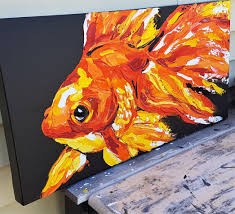 Goldfish By Lisa Fahey Paintings For Sale Bluethumb Online Art Gallery Aquatic Art Goldfish Art Animal Paintings Acrylic