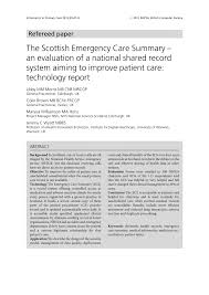 Pdf The Scottish Emergency Care Summary An Evaluation Of A