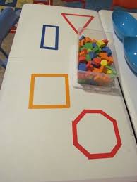 Exploring Shapes On The Table In Preschool Shapes Preschool Preschool Preschool Math