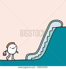 Cartoon library, fully catalogued and searchable, instant downloads. Escalator Hand Drawn Vector Photo Free Trial Bigstock