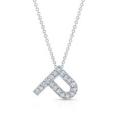 Solid 14k White Gold Letter P Initial Pendant Certified 0 36ct Diamond Necklace Diamo White Gold Pendant Necklace 14k White Gold Necklace White Gold Necklaces