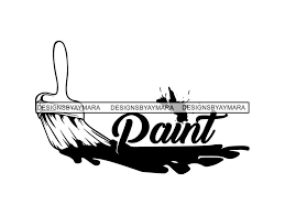 Paint Brush Splatter Text Design Logo Vector Concept Stroke Painting Tool Bristle Streak Drip Art Svg Eps Png Vector Space Clipart Digital Download Circuit Painting Logo Logo Design Drip Art
