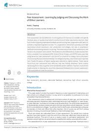 9 mai 20179 mai 2017 punctul.ro niciun comentariu. Pdf Peer Assessment Learning By Judging And Discussing The Work Of Other Learners
