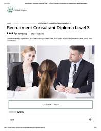 Recruitment Consultant Diploma Level 3 Libm Recruitment Diploma Consulting