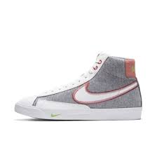Nike shoes | nike mid premium leather blue blazers | color: Nike Blazer Mid Nrg Recycled Pack Grey Red Cw5838 022 Fitforhealth