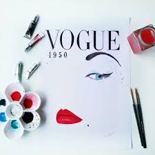 They Tried To Put Me On The Cover Of Vogue Original Original Vogue Cover Of Year 1950 Watercolour Handmade Fashion Art Wall Illustration Prints Art Lips Vogue Covers Illustration Print Original Watercolor Art