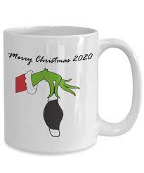 Funny Grinch Coffee Mug Grinch Holding Face Mask 2020 Merry Etsy In 2021 Mugs Sharpie Coffee Mugs Christmas Cups