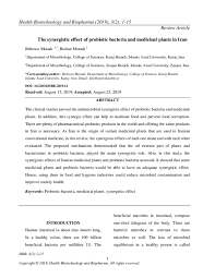 PDF) The synergistic effect of probiotic bacteria and medicinal plants in  Iran