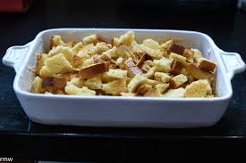 Preheat the oven to 350 f (175 c) put the bread into a large bowl, pour the milk over and crush the bread with your hands until it is well mixed and all the milk is absorbed. Bread Pudding With Creme Anglaise The Rocky Mountain Woman
