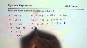 Algebra worksheets listed by skill development what is algebra? Practice Worksheet To Evaluate Algebraic Expressions Youtube