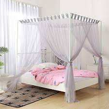 Discover the best designs of 2021 here and create the perfect place for relaxing. Mengersi Simple 4 Corners Post Curtain Bed Canopy Bed Frame Canopies Net Bedroom Decoration Accessories Queen Gray Buy Online In Saint Vincent And The Grenadines At Saintvincent Desertcart Com Productid 160730630