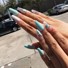 See This Instagram Photo By Nailsbymztina 15 6k Likes Diamond Nails Baby Blue Nails Matte Pink Nails