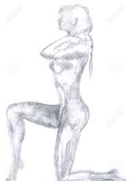 Mujer Desnuda, Dibujo A Mano Técnica Original, Lápiz Fotos, retratos,  imágenes y fotografía de archivo libres de derecho. Image 14593145