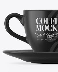 Download Matte Coffee Cup W Plate Mockup In Cup Bowl Mockups On Yellow Images Object Mockups PSD Mockup Templates
