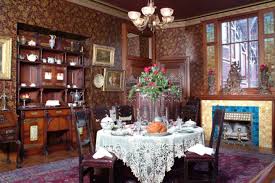 The victorian dining room must have thick velvet red fabrics all over, and these include the curtains, walls and floors. 45 Victorian Dining Room Wallpaper On Wallpapersafari
