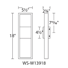Archetype outdoor wall sconce 3000k. Wac Lighting Ws W13918 Bk Black Archetype 18 Tall Led Outdoor Wall Sconce Lightingshowplace Com