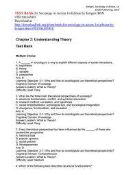 Test Bank For Sociology In Action 1st Edition By Korgen Ibsn 9781506345901 By Feenstra2018 Issuu