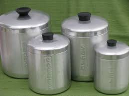 kromex vintage spun aluminum canister
