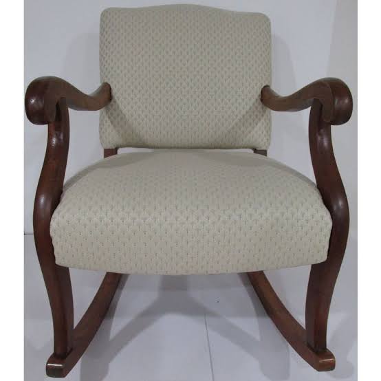 1940s Vintage Heirloom Upholstered Childs Rocking Chair