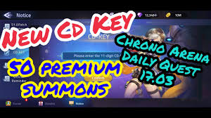 New Cd Key 50 Premium Summons Chrono Arena Daily Quest 17 03 Mobile Legends Adventure Indonesia Youtube