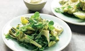 Globe Artichoke Salad With Preserved Lemon Mayonnaise Recipe Plus Cauliflower Pakoras Yotam Ottolenghi Artichoke Salad Beef And Asparagus Recipe Ottolenghi Recipes