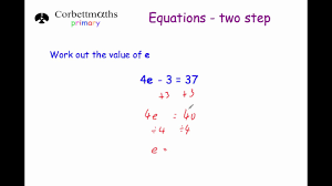 This video explains how to solve equations involving indices and roots. Two Step Equations Primary Youtube