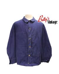 T44 veste bleu de travail neuve coton bugatti épais marque pbv boutonnage sous patte 15 € + port Veste Bleu Travail Vintage 1976 S Betty S Vintage